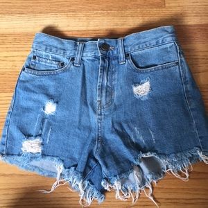 Girlfriend high rise BDG denim shorts